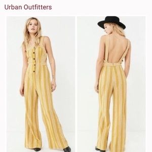 Yellow linen Urban Outfitters jumpsuit